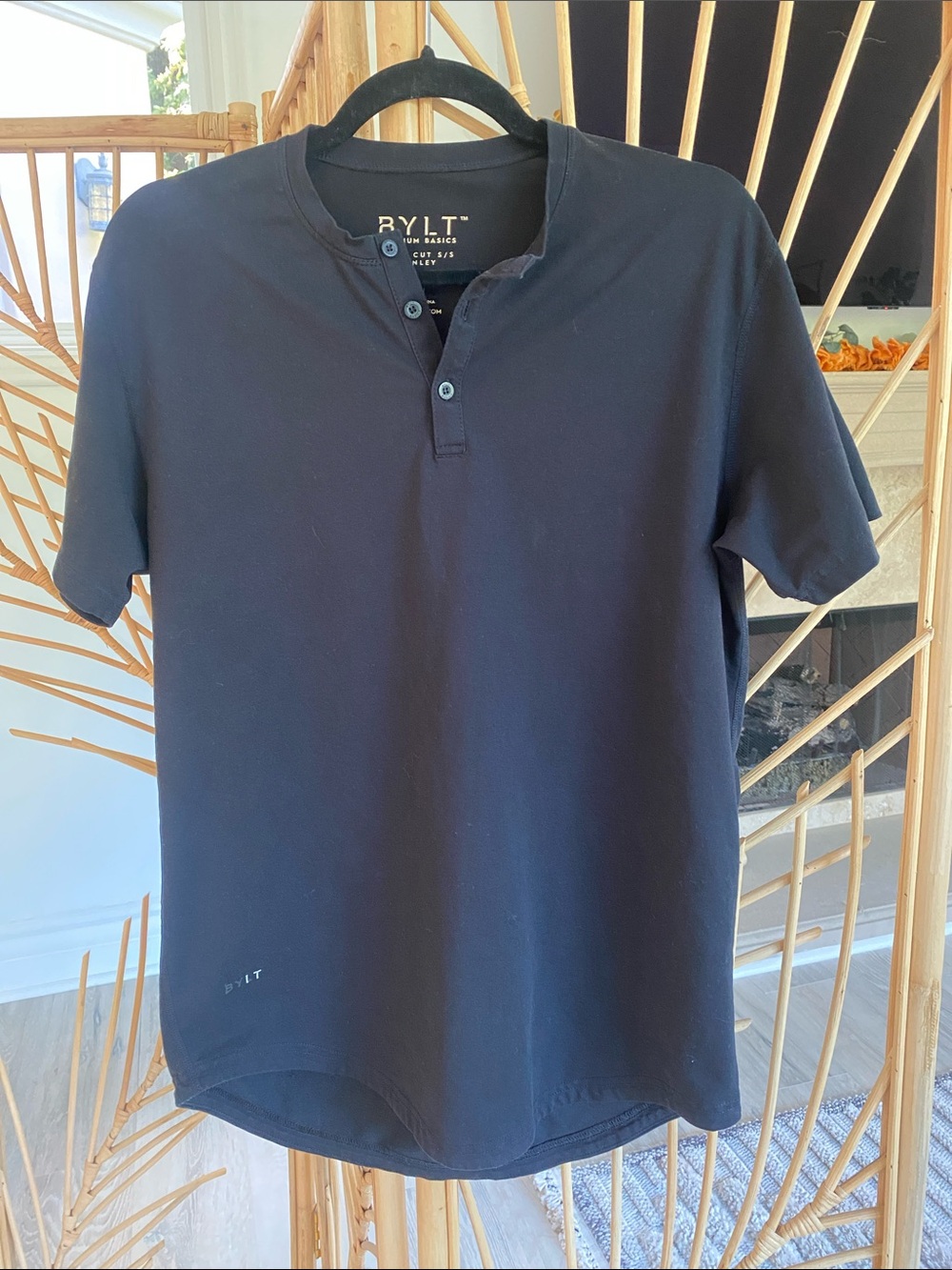 BYLT Basics Men's Navy Short-Sleeve Henley Polo